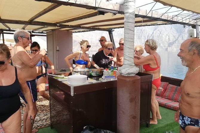 Khasab Dhow Cruise Full day, Buffet Lunch on Board, swimming - Why this dhow cruise works so well in Musandam