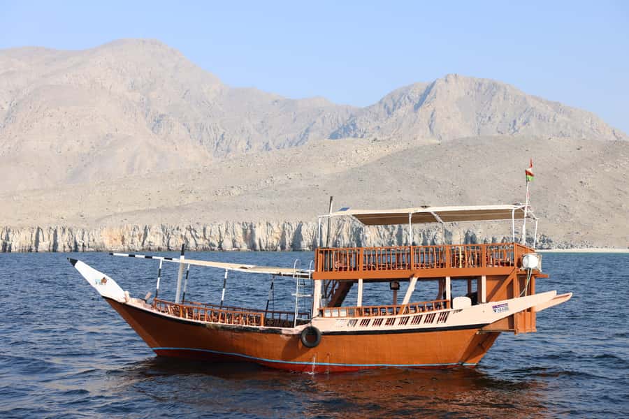 Khasab: Dhow Cruise with Lunch, Dolphin Watching& Snorkeling - Telegraph Island, swimming, and snorkeling