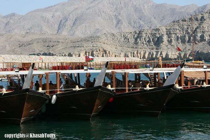 Musandam Khasab Day Trip & dhow cruise From Ras Al Khaimah - Arriving at Khasab and boarding the double-decker dhow