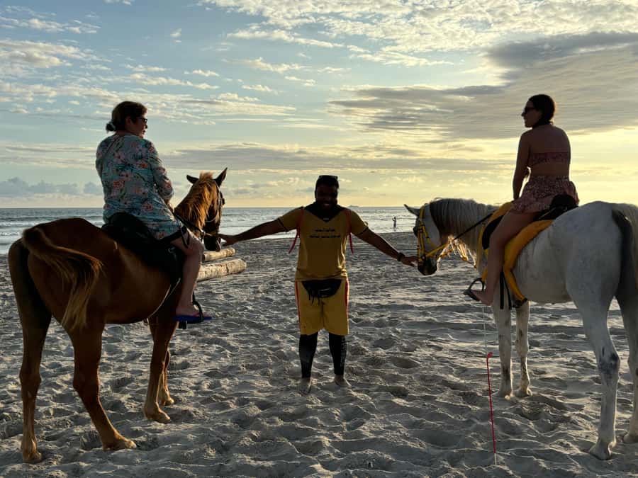 Salalah Horse Riding on the Beach optional Hotel Pick & Drop - Riding Salalah beach as the sun goes down