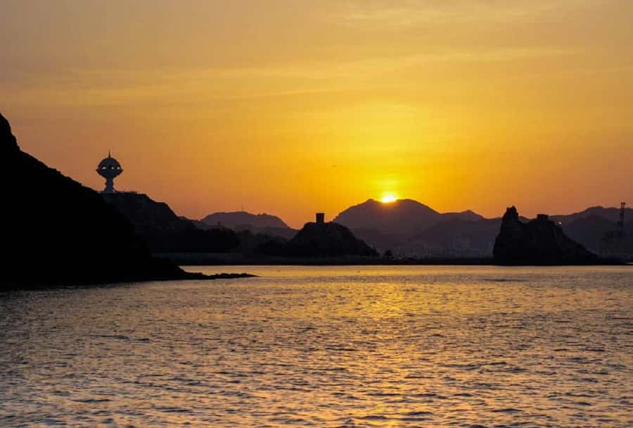 Sunset Dhow Cruise - Al Bustan Palace and the resort coast