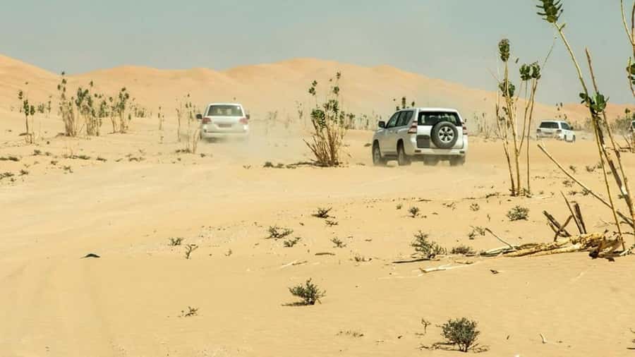 Wahiba Sand and Wadi Bani Khalid Guided Group Tour - Entering Wahiba Sands by 4WD